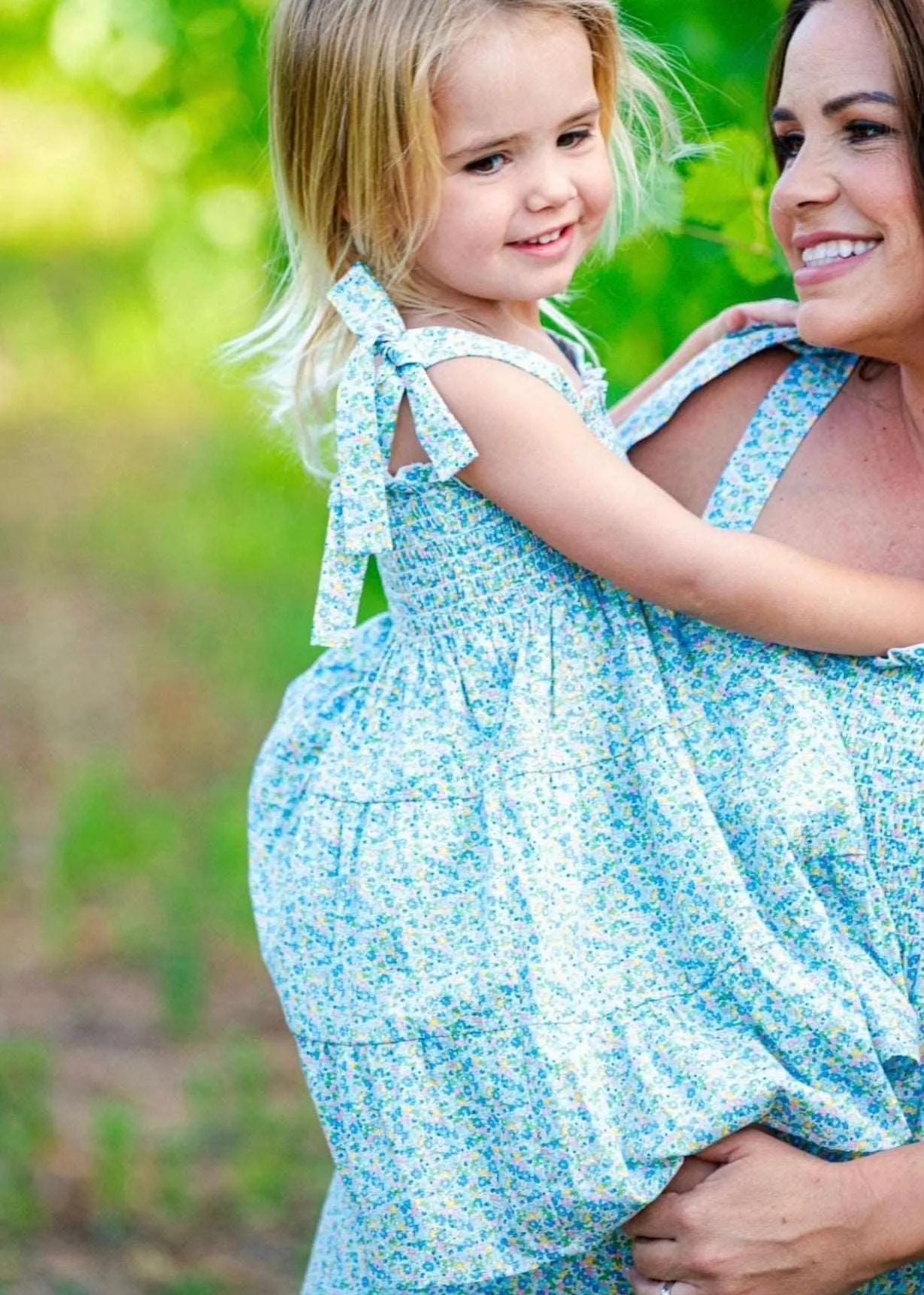 Blue Liberty Smocked Maxi Dress