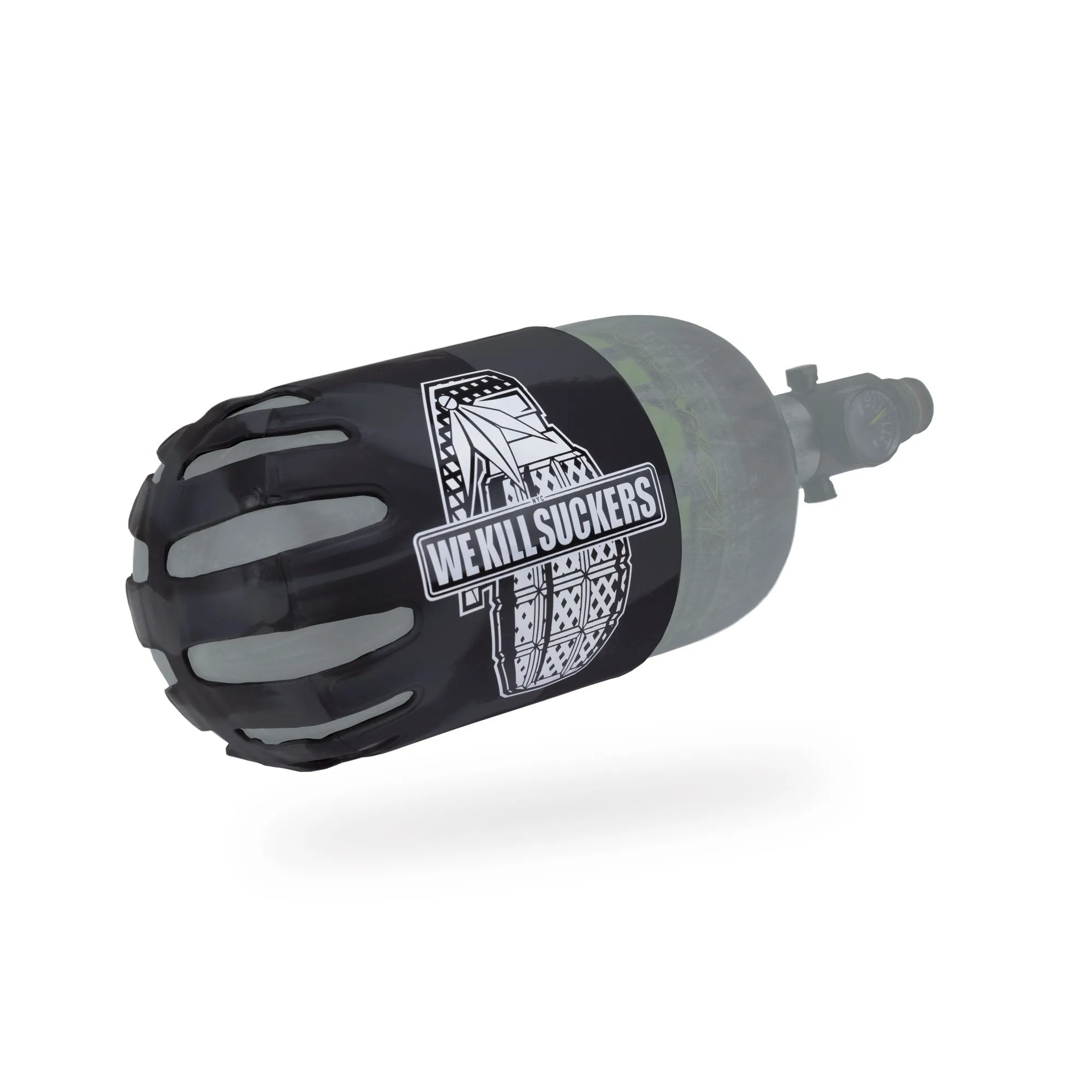 BNKR Bunker Kings Knuckle Butt Paintball Tank Cover - WKS Grenade - Black