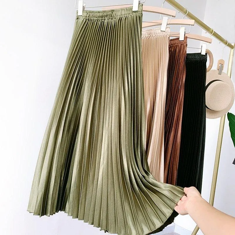 Bohemian Skirt - Vintage Pleated Satin