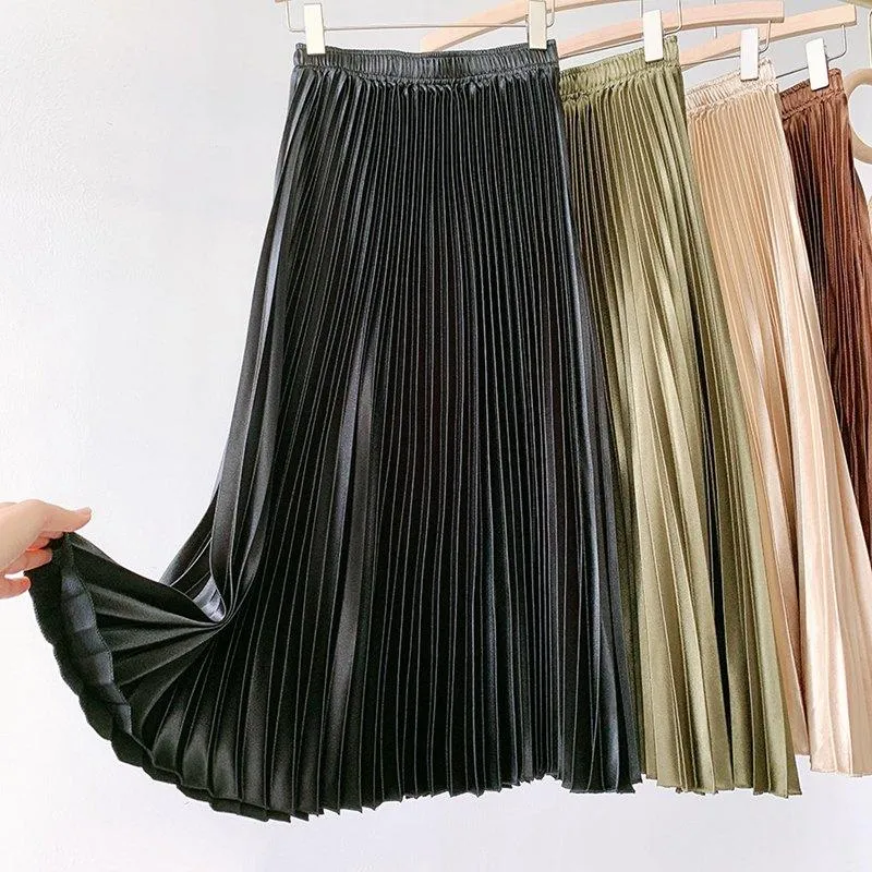 Bohemian Skirt - Vintage Pleated Satin