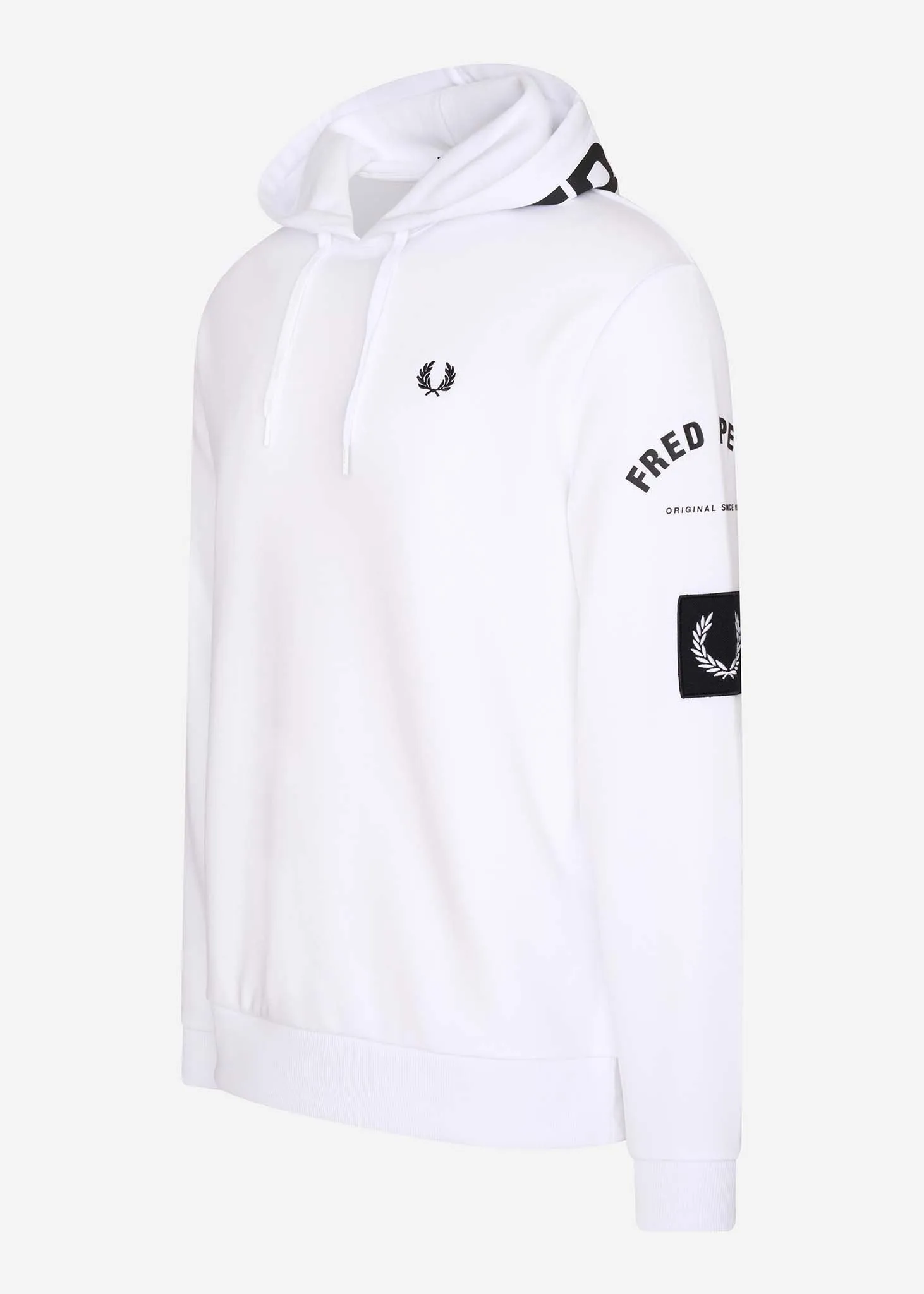 Bold branding hooded sweatshirt - white