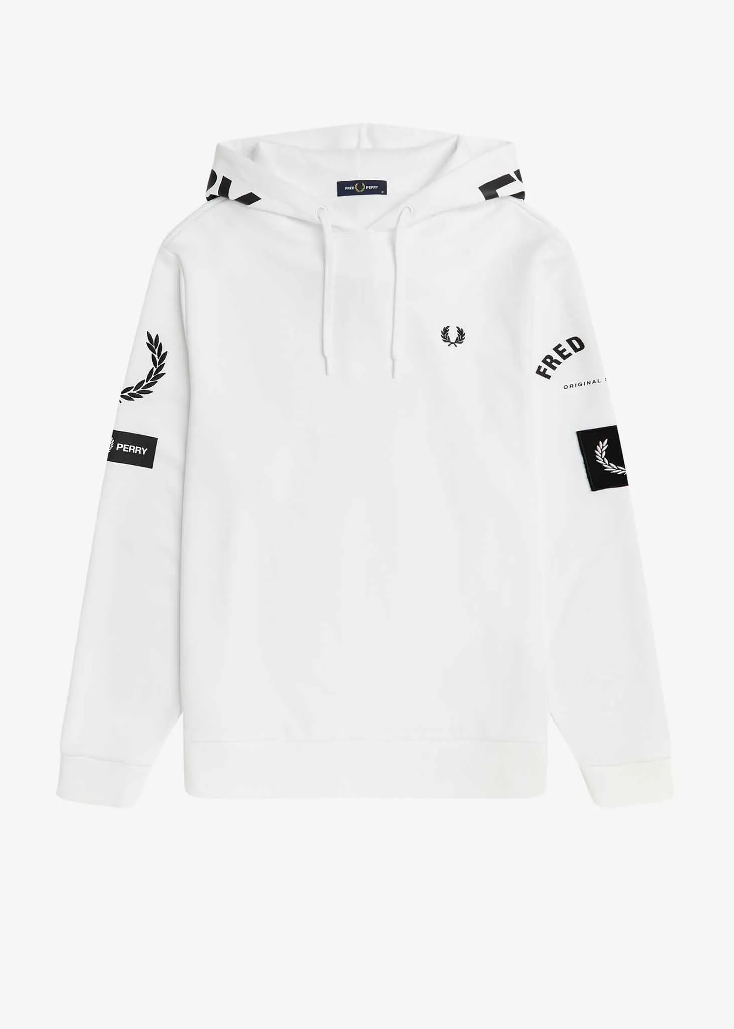 Bold branding hooded sweatshirt - white