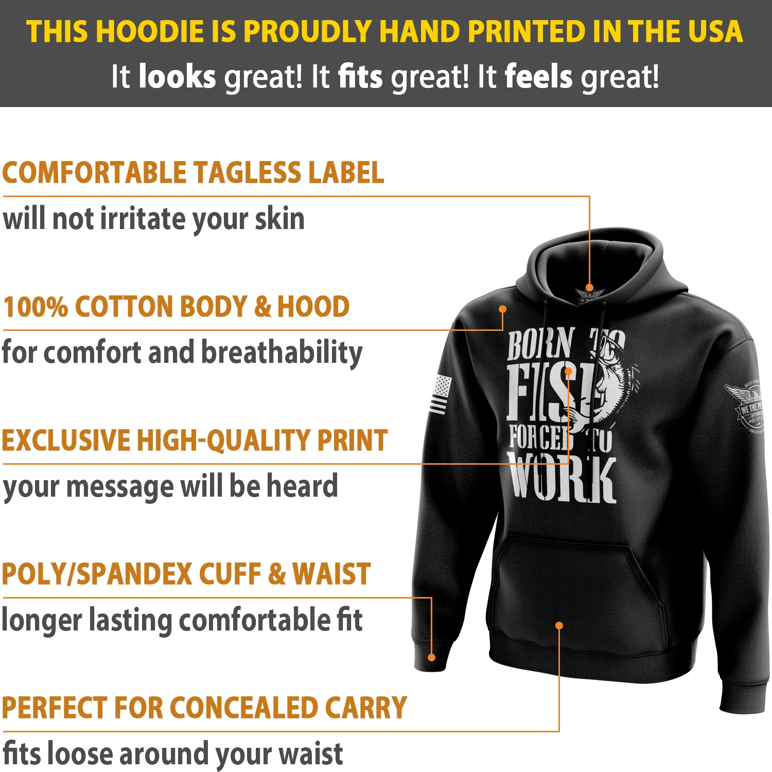 Born to Fish Forced to Work Hoodie