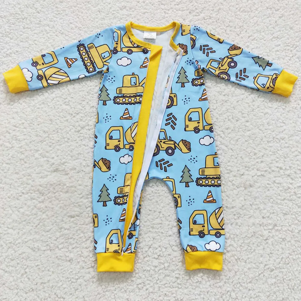 Boutique Baby Boys Rompers Construction Jumpsuit LR0492