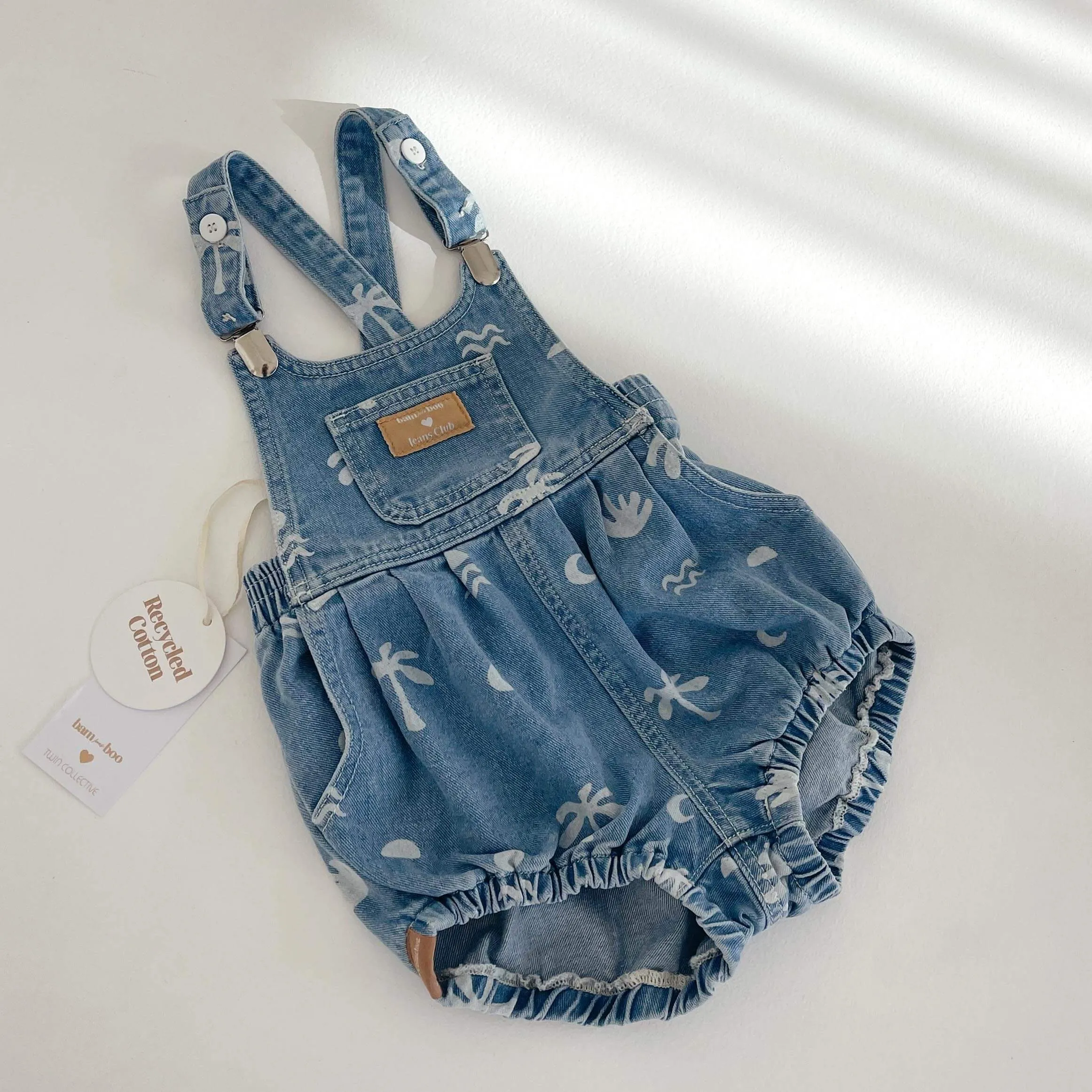 Bowie Bubble Romper - Cali Print Denim