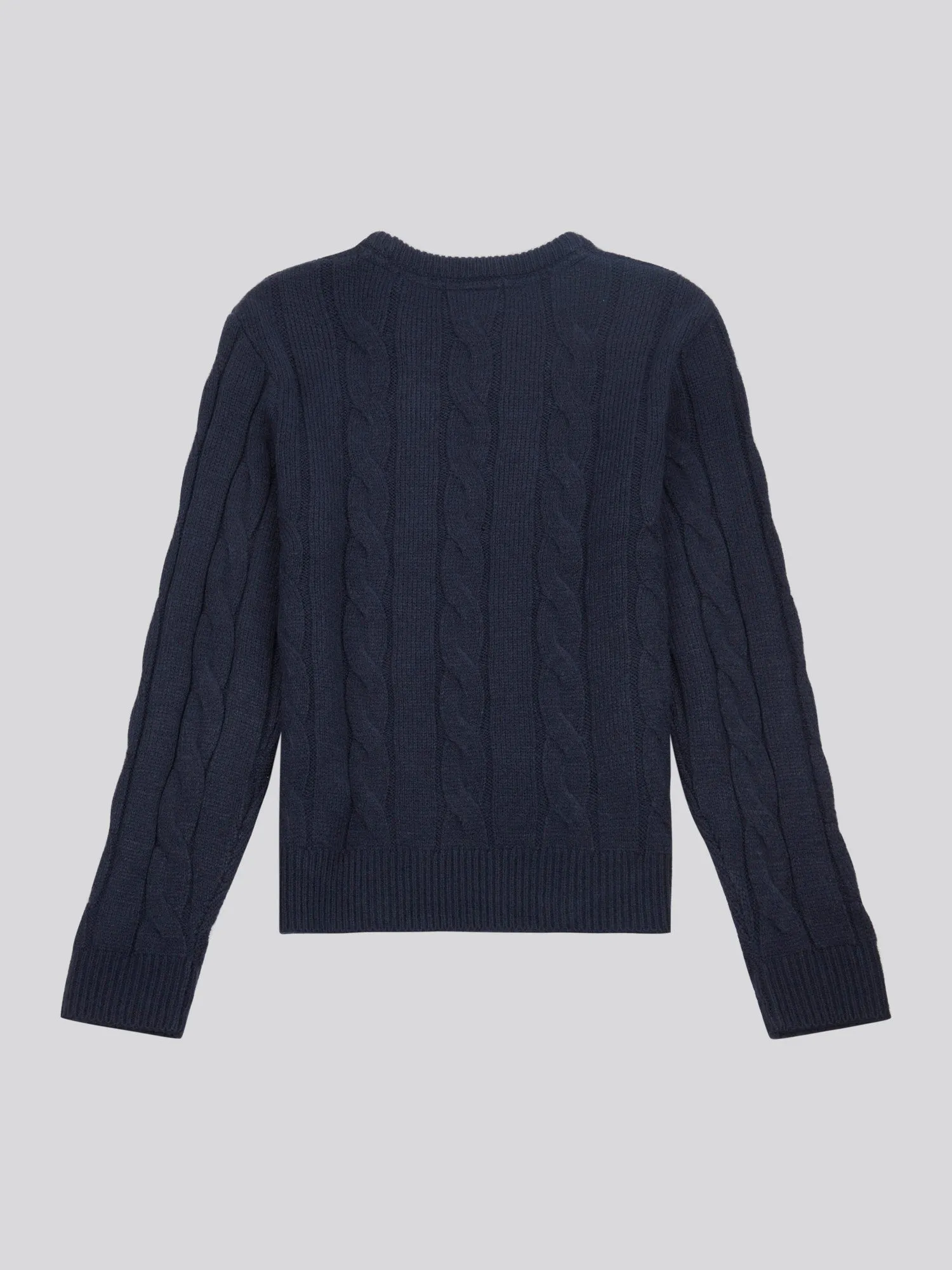 Boys Cable Knit Jumper in Dark Sapphire Navy / Moonlight Blue DHM