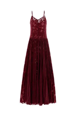 BRITTANY FLARED CAMISOLE BROCADE ORGANZA MAXI DRESS