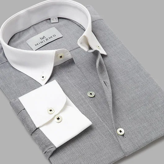 Brooklyn Grey Cotton Banker Shirt