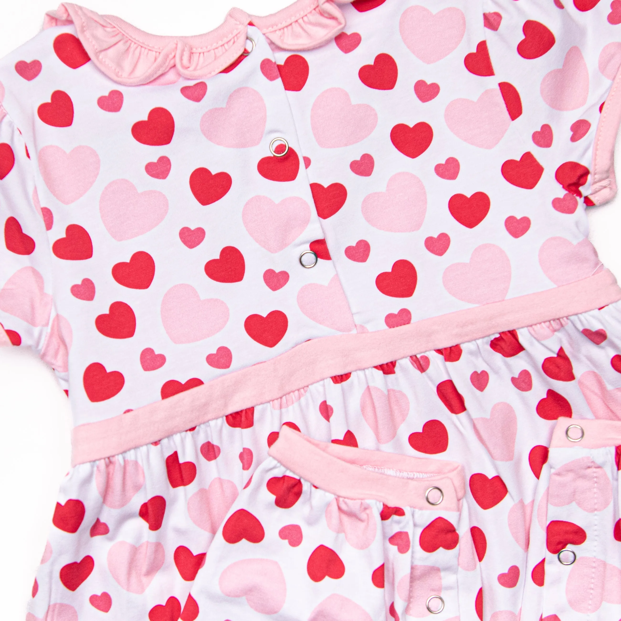 Bubbly Hearts Bubble Romper, Pink