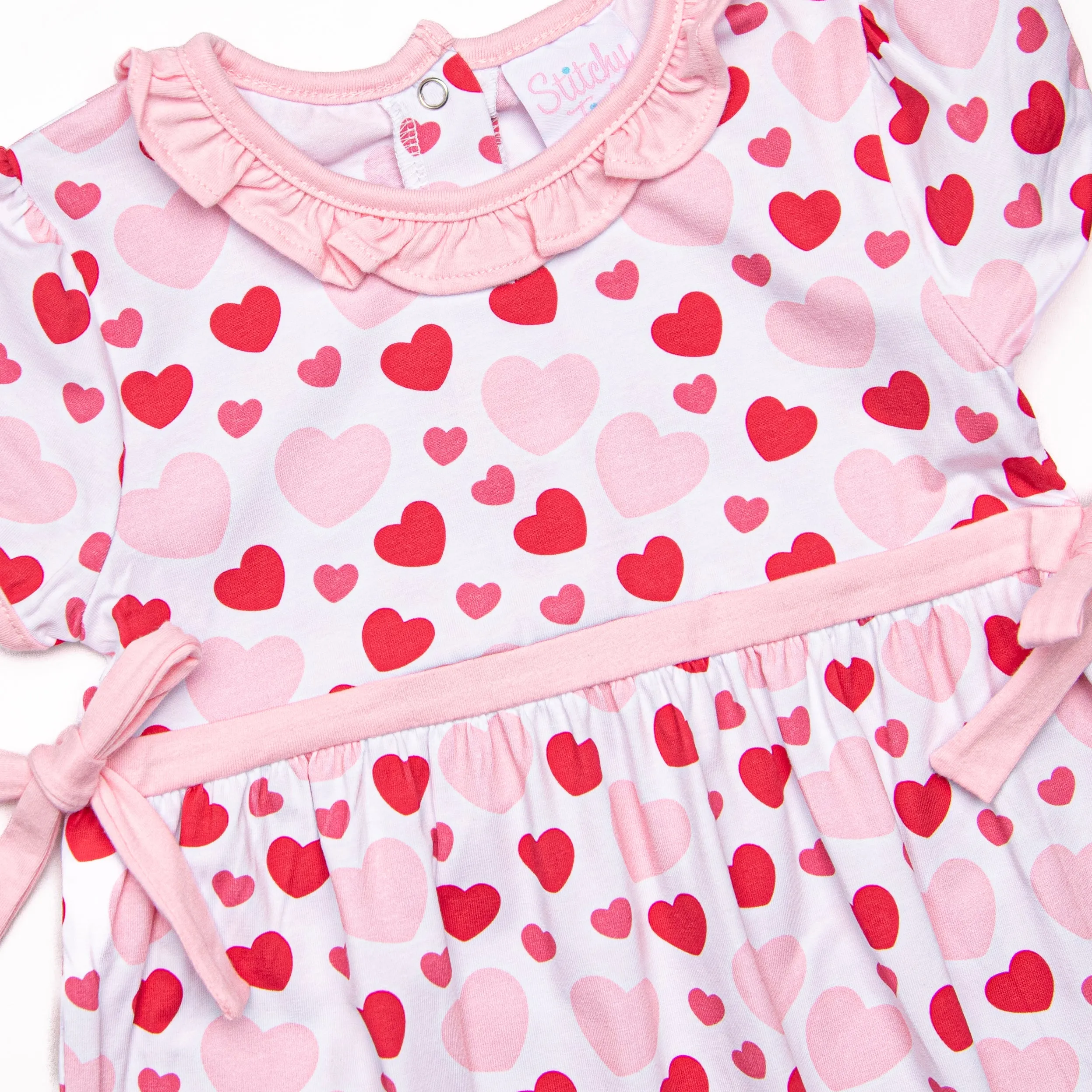 Bubbly Hearts Bubble Romper, Pink