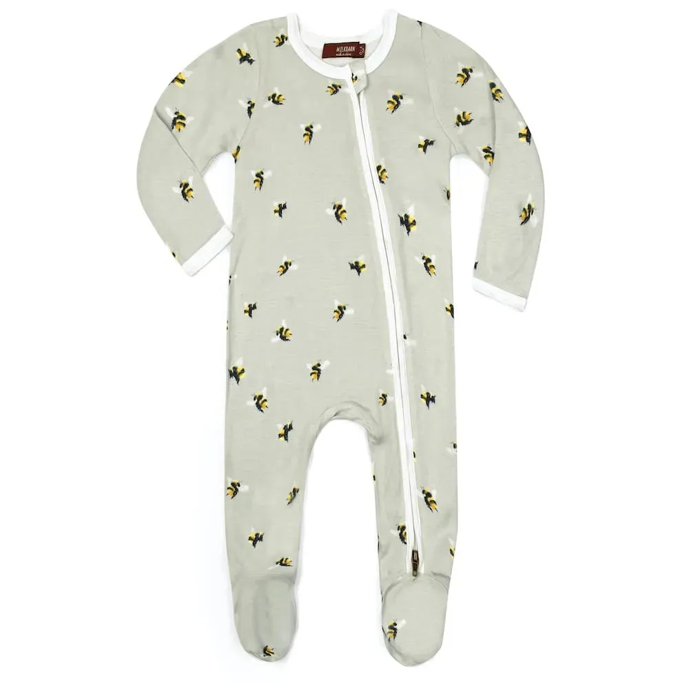 Bumblebee Bamboo Zipper Footed Romper