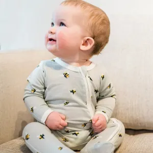 Bumblebee Bamboo Zipper Footed Romper