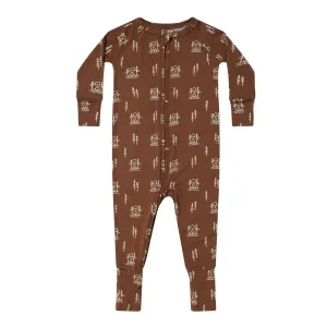 Cabin in Woods Zip Romper