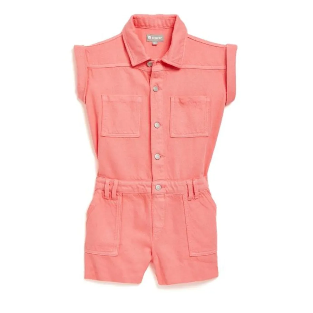 Cargo Romper W/ Patch Pockets