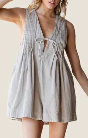 Carmen Taupe Denim Romper