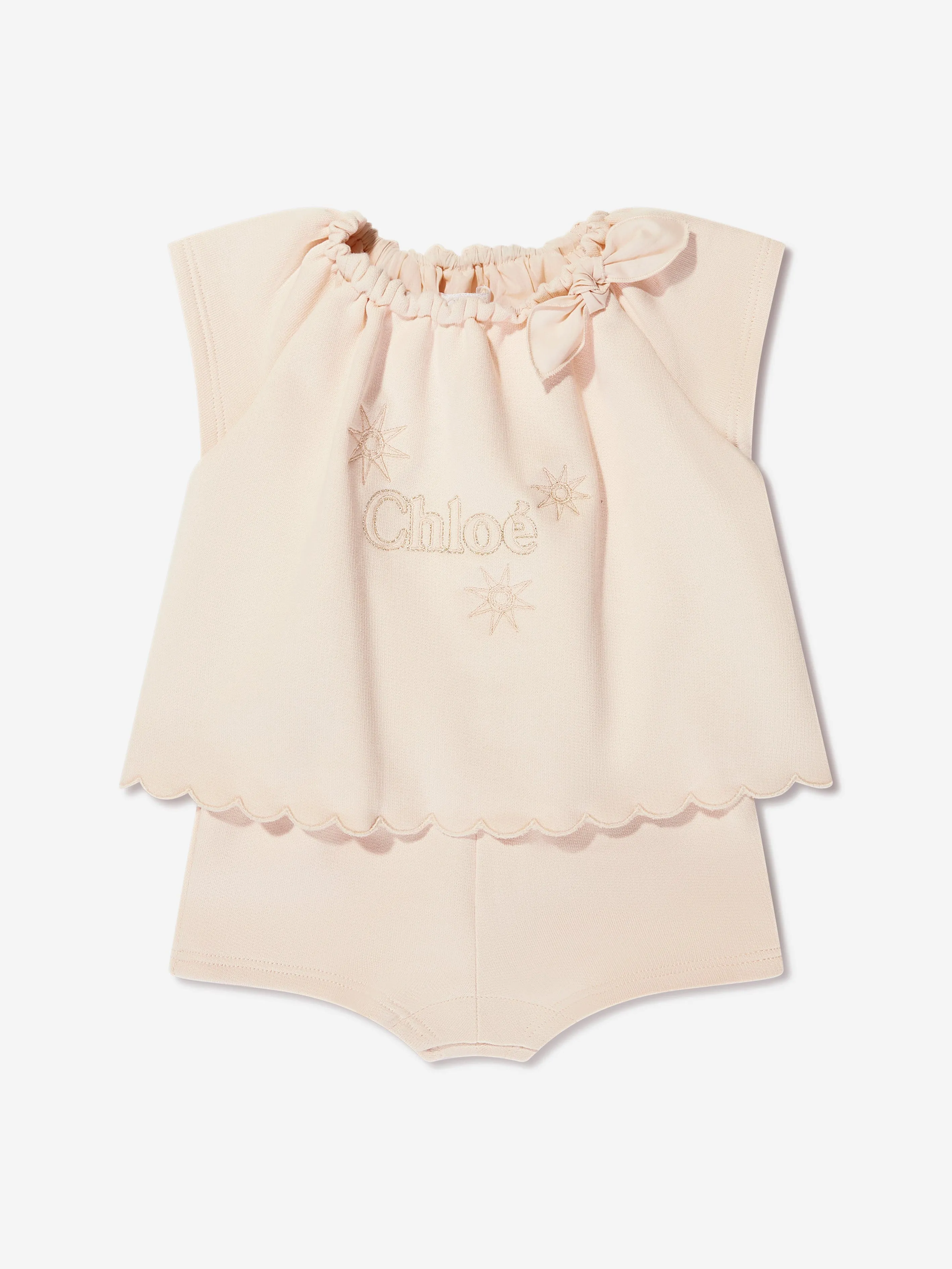 Chloé Baby Girls Organic Cotton Romper in Pink