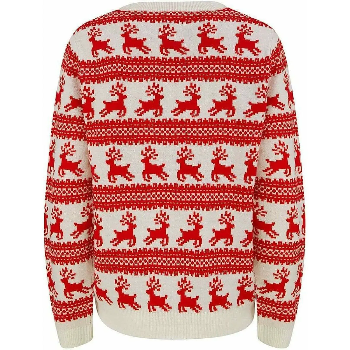 Christmas Leaping Reindeer Print Womens Christmas Jumper