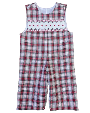 Christmas Plaid Smocked Longall