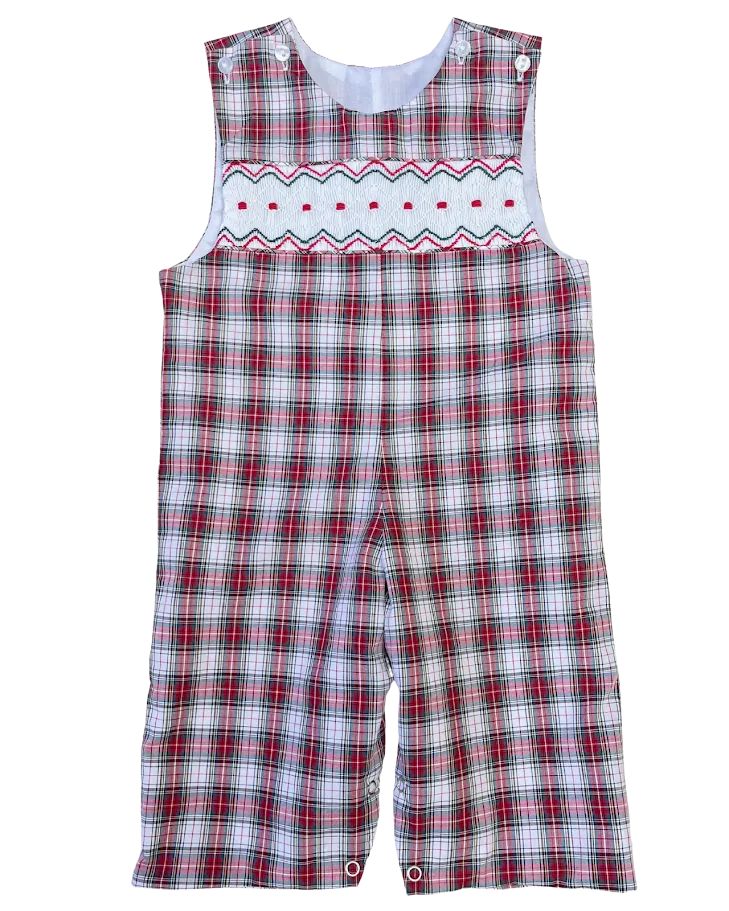 Christmas Plaid Smocked Longall