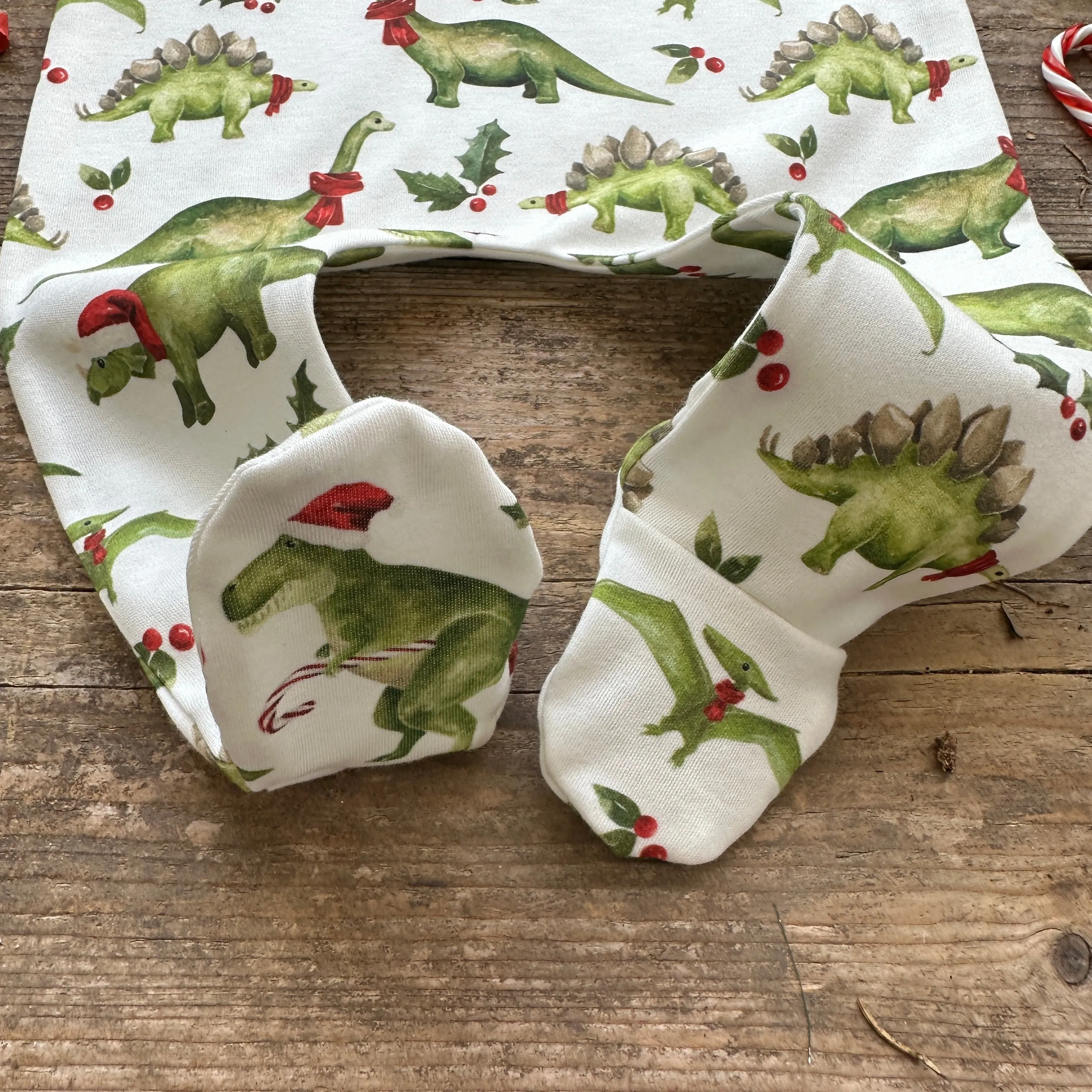 Christmasaurus Footed Romper | Ready To Post