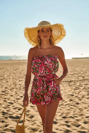 Cienega Floral Frilly Strapless Romper