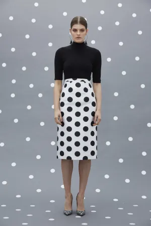 Circle Stamp Pencil Skirt