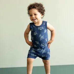 Coccoli - Organic Cotton   Modal Tank Romper - Sea Turtles