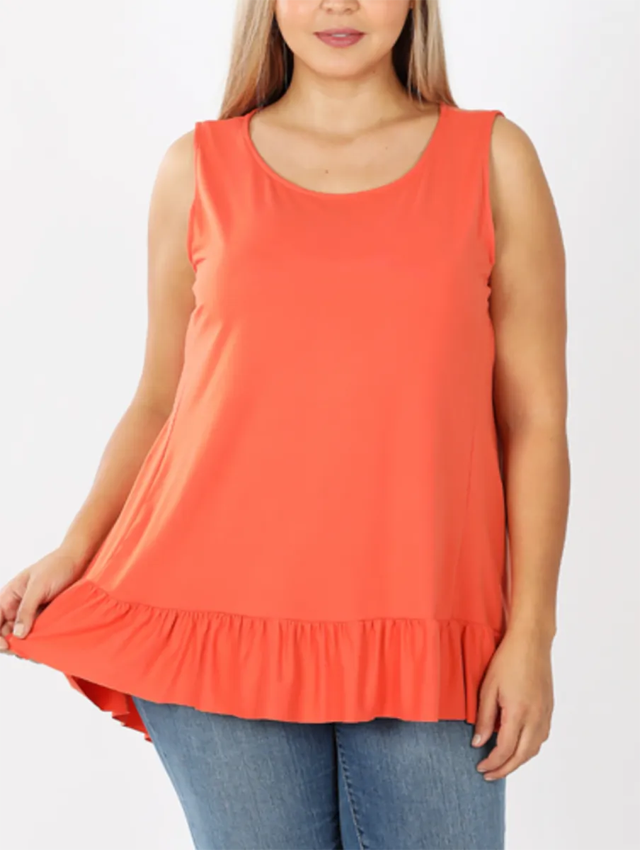 Curvy Feeling Flirty Ruffle Tank