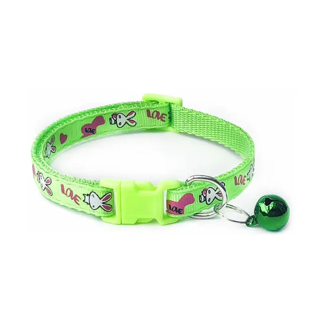 Cute Polyester Dog Collar With Bell