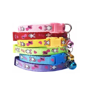 Cute Polyester Dog Collar With Bell