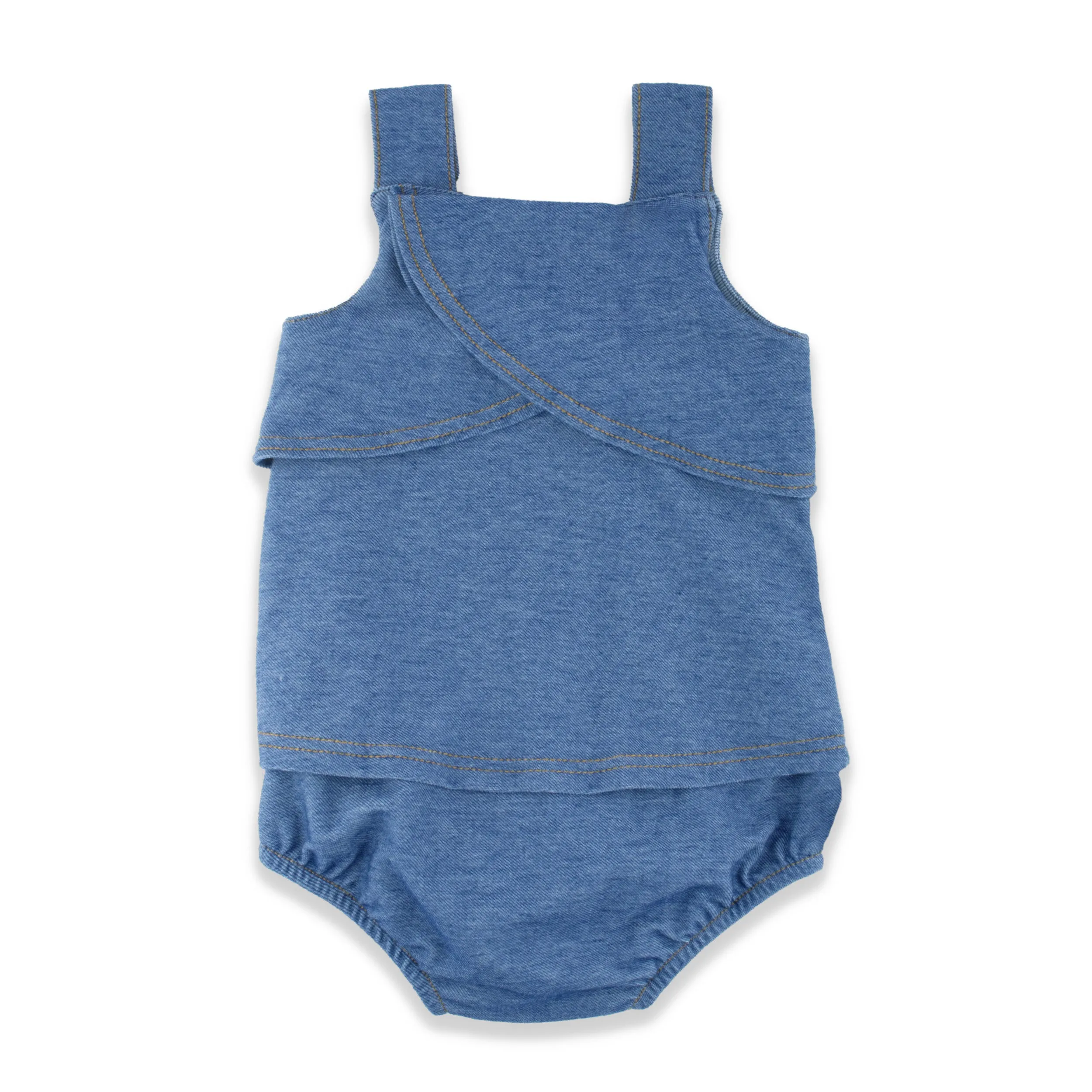 Denim Baby Ruffle Easyeo Romper