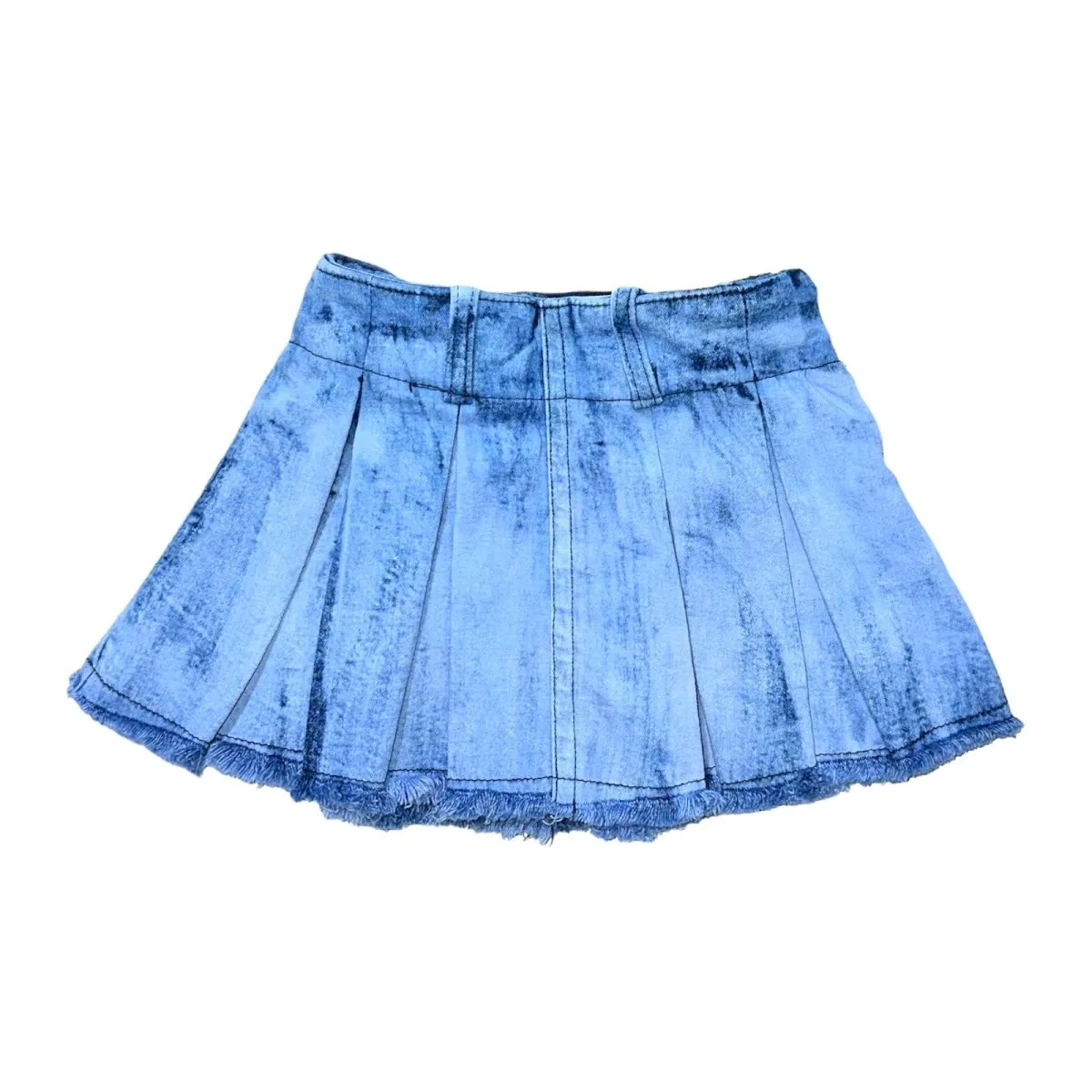 DENIM PLEATED SKIRT