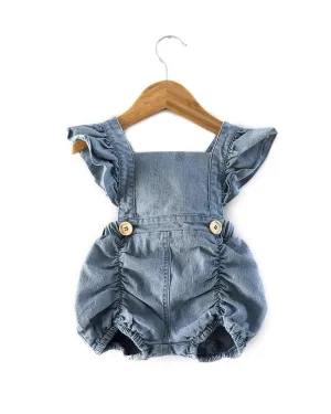 Denim Ruffle Romper