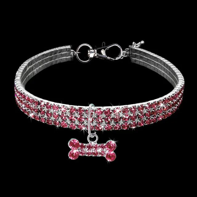 Diamond Dog Collar Leashes Pet Necklace Alloy Diamond Accessories