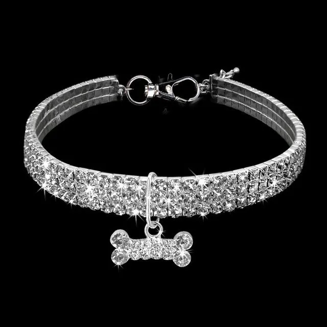 Diamond Dog Collar Leashes Pet Necklace Alloy Diamond Accessories