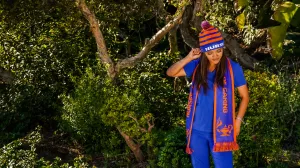 DIWATA "guardians of the earth" BLUE/ORANGE BEANIE & SCARF SET