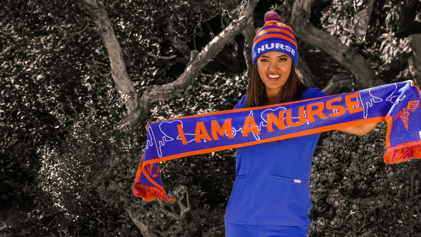 DIWATA "guardians of the earth" BLUE/ORANGE BEANIE & SCARF SET