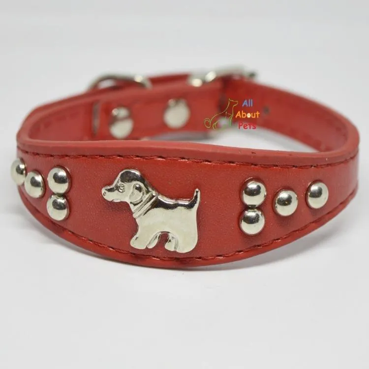 Dog Shape Studded Leather Collars