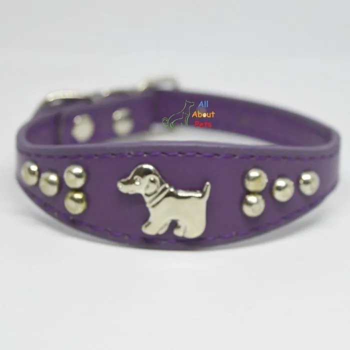 Dog Shape Studded Leather Collars