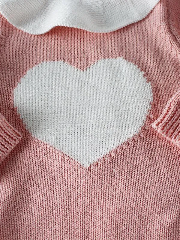 Doll Collar Romper Love Heart Crochet Infant Girl Cotton Spanish Style Baby Clothes