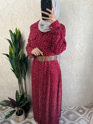 Dotted Shirt Maxi Dress