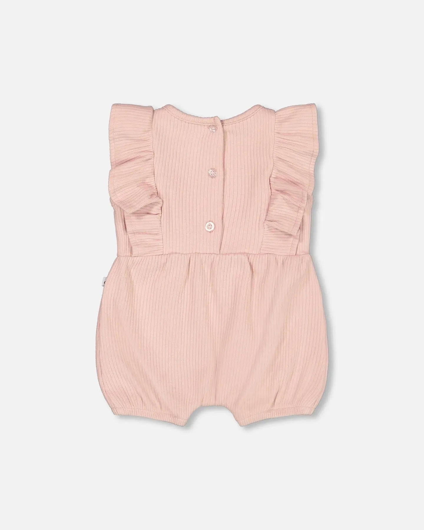 DPD Organic Cotton Ribbed Romper in Mellow Rose