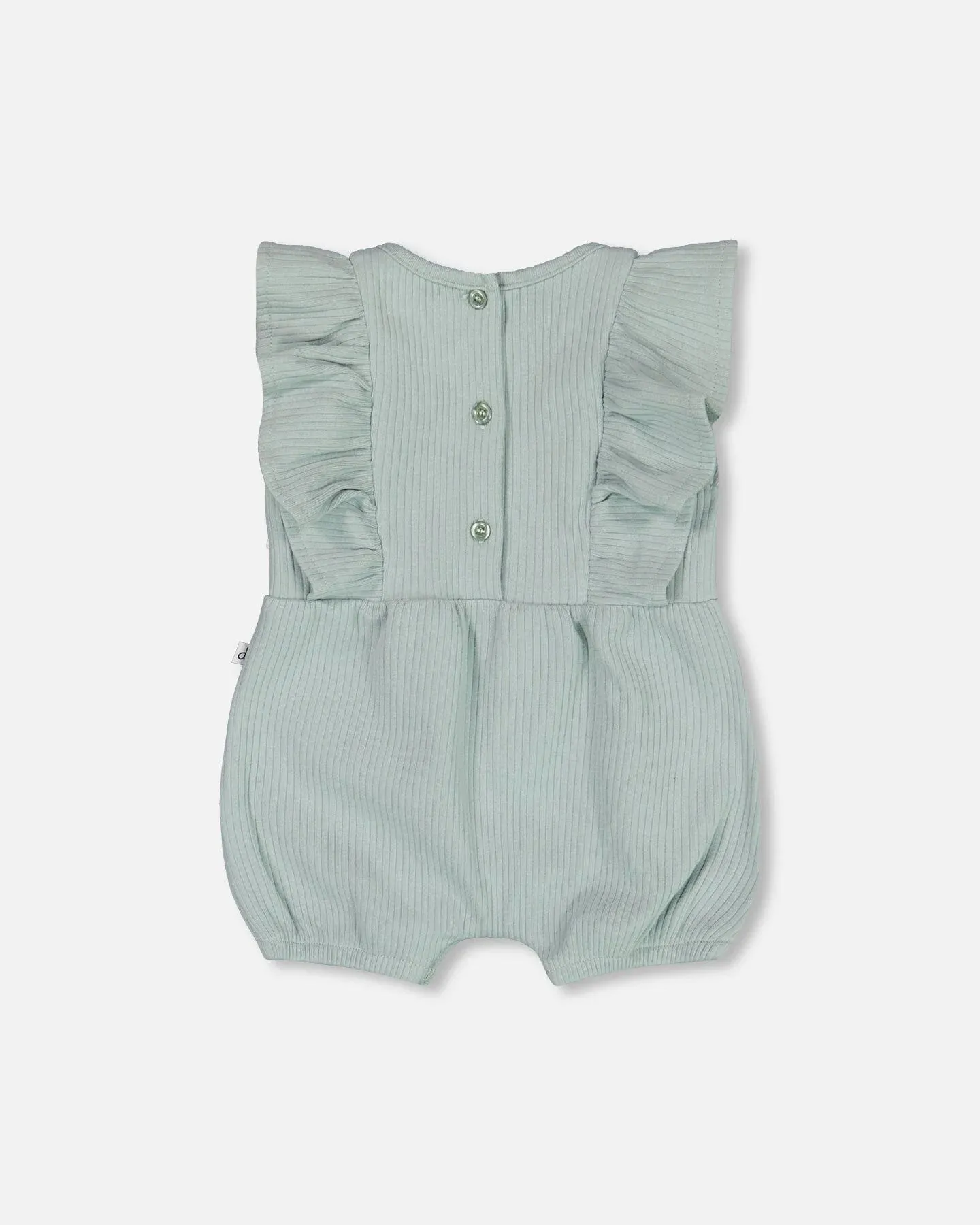 DPD Organic Cotton Ribbed Romper in Sage