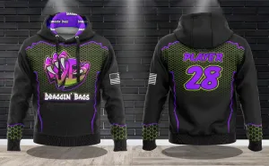 Draggin Bags Draggin Claw - Black Base Purple/Lime Claw Performance Hooded Sweatshirt