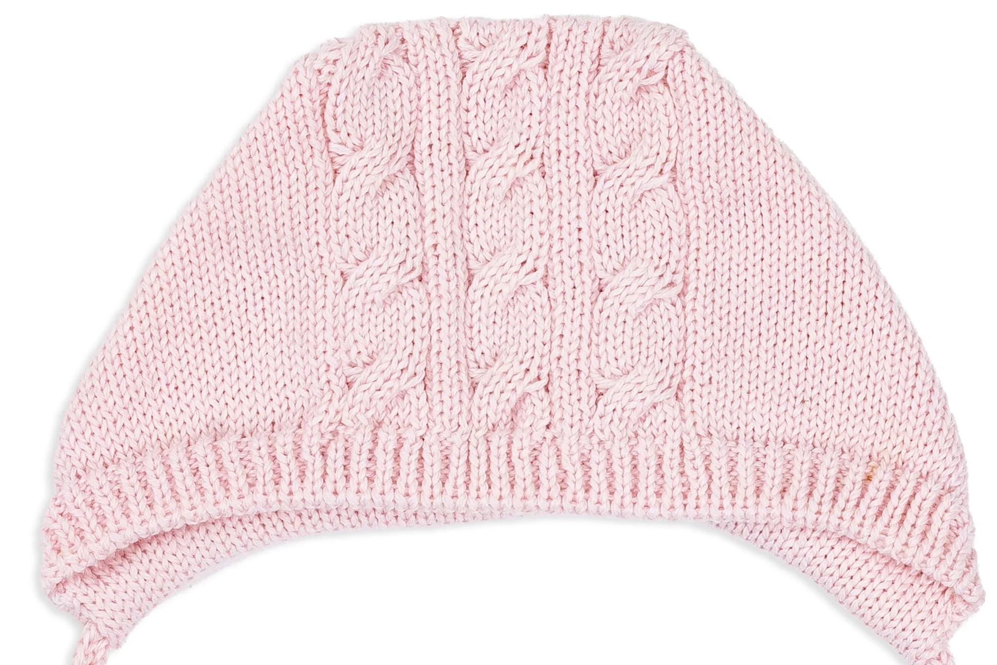 Dusty Pink Bonnet with Cableknit Detail