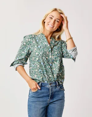 Dylan Twill Shirt: Cilantro Floral