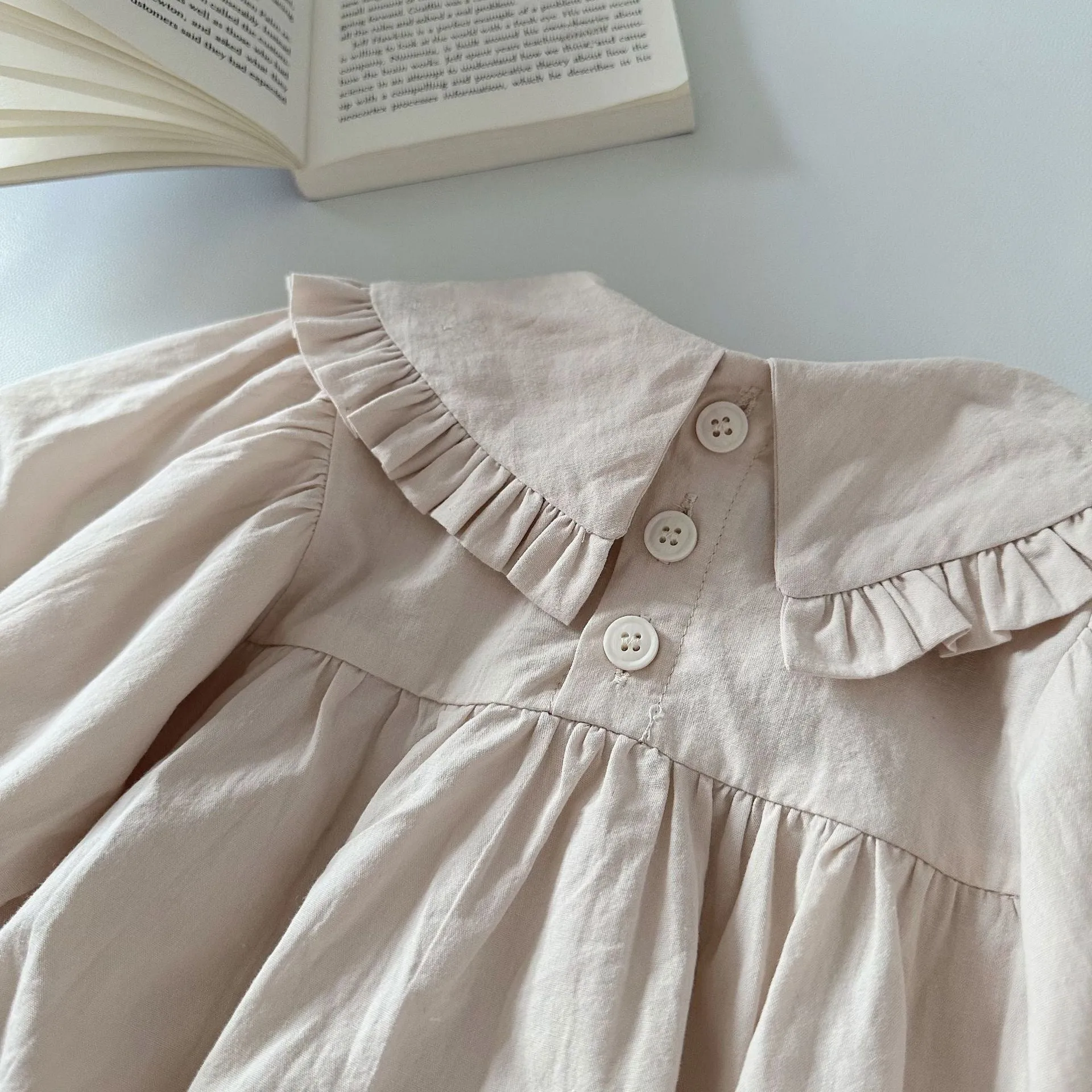 Elegant Cotton Linen Long-Sleeve Romper