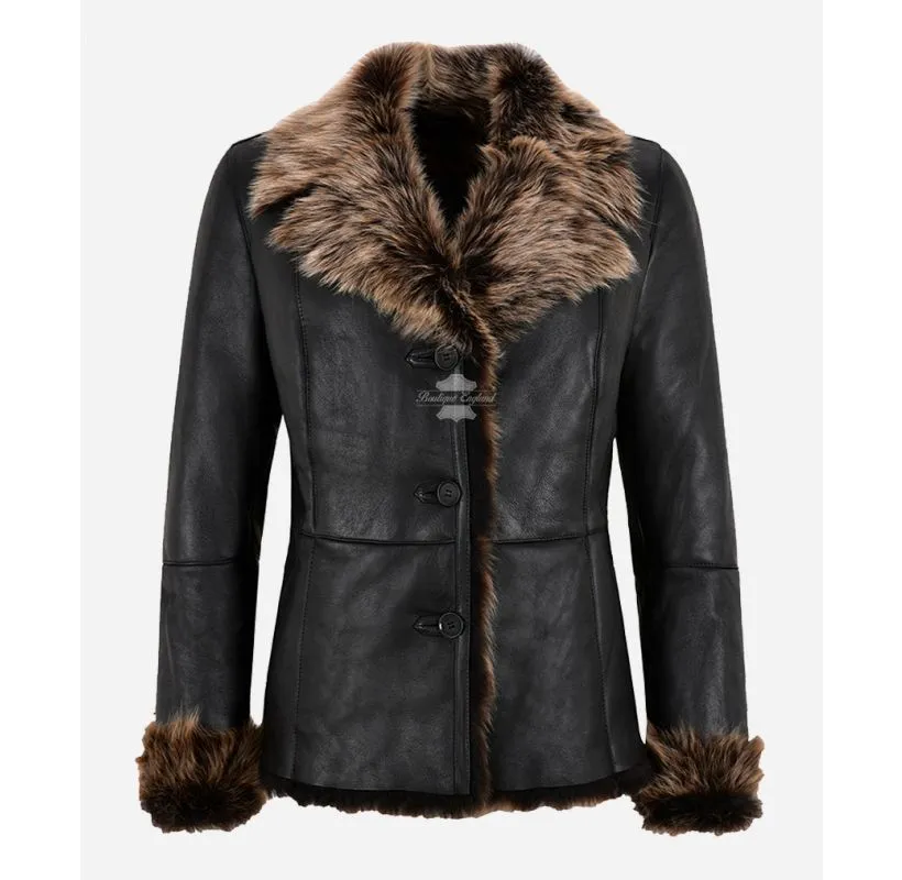 ELSIE SHEEPSKIN TOSCANA JACKET LADIES Montana NATURAL FUR WINTER JACKET