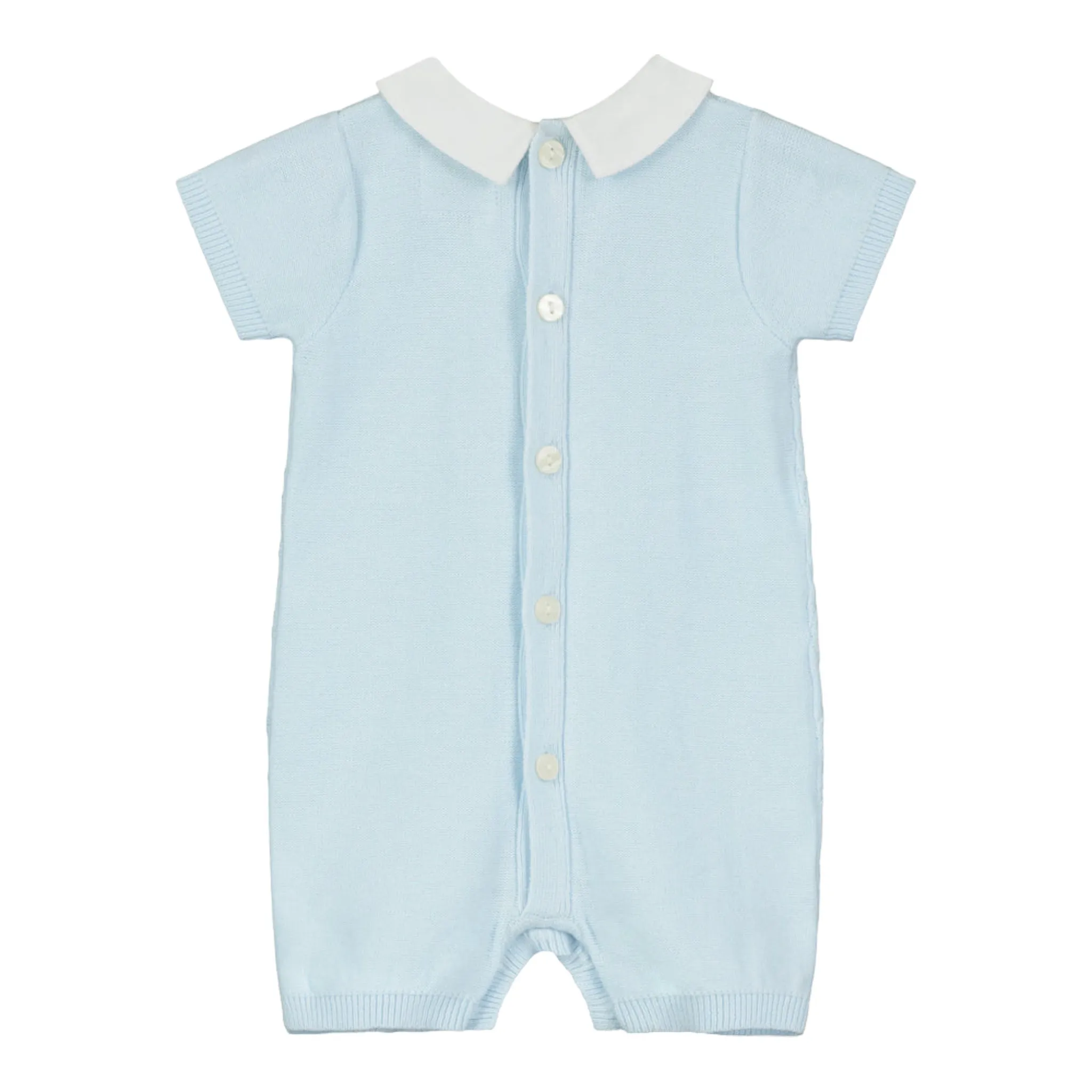 Emile et Rose - Baby Boys pale blue knit  all in one, Flynn