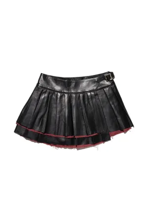 ENFANTS RICHES DÉPRIMÉS | LEATHER PLEATED MINI SKIRT